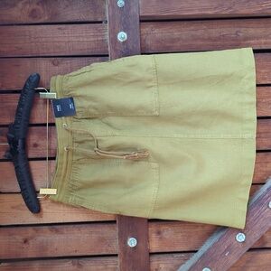 Olive Green Linen Skirt